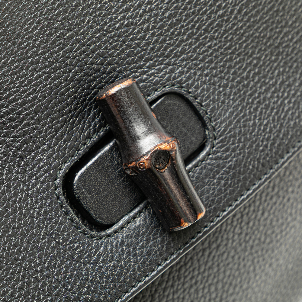 Pre-Loved Gucci Medium Leather Bamboo Daily Satchel - Picture 9 of 12